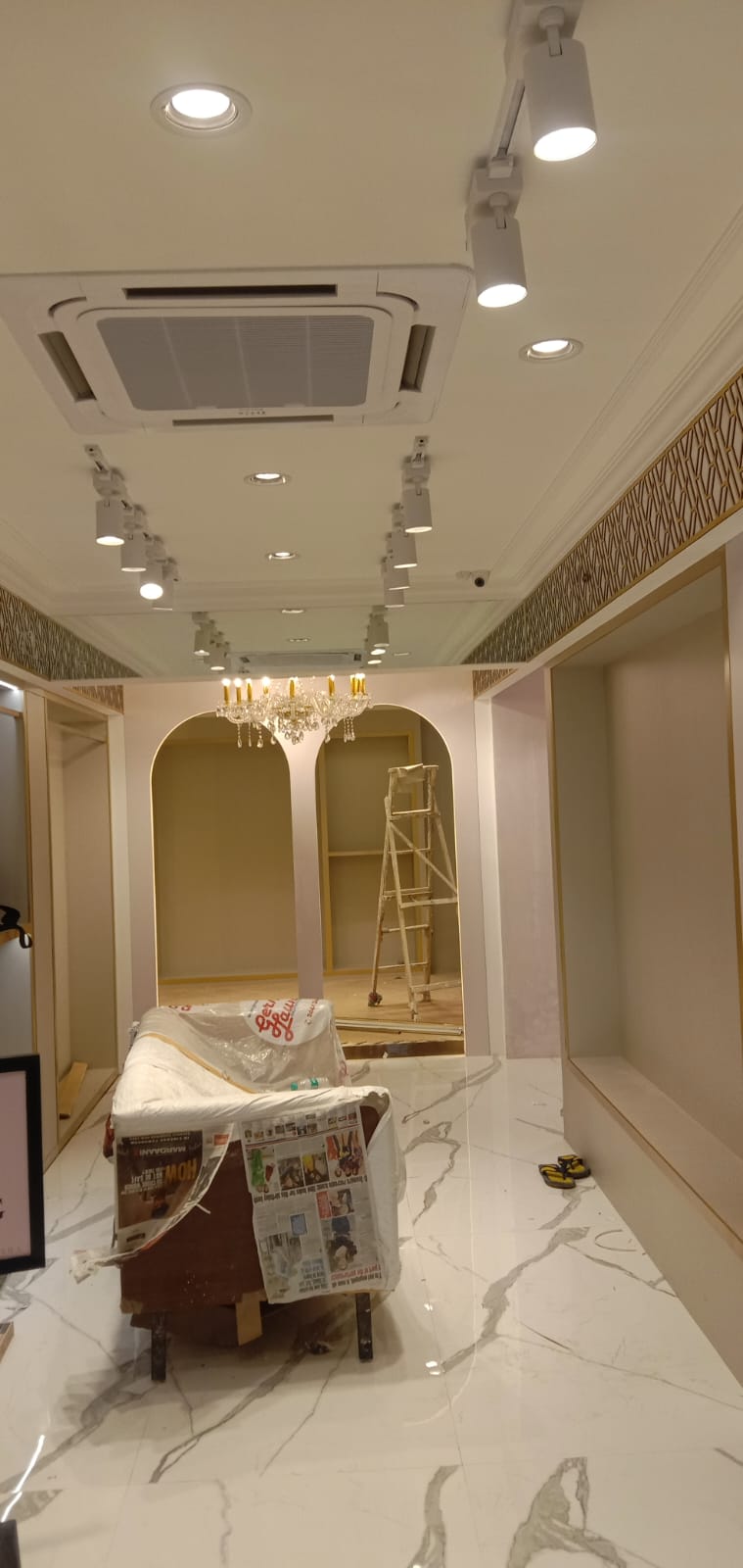 Completed Retail Showroom with Track Spotlights